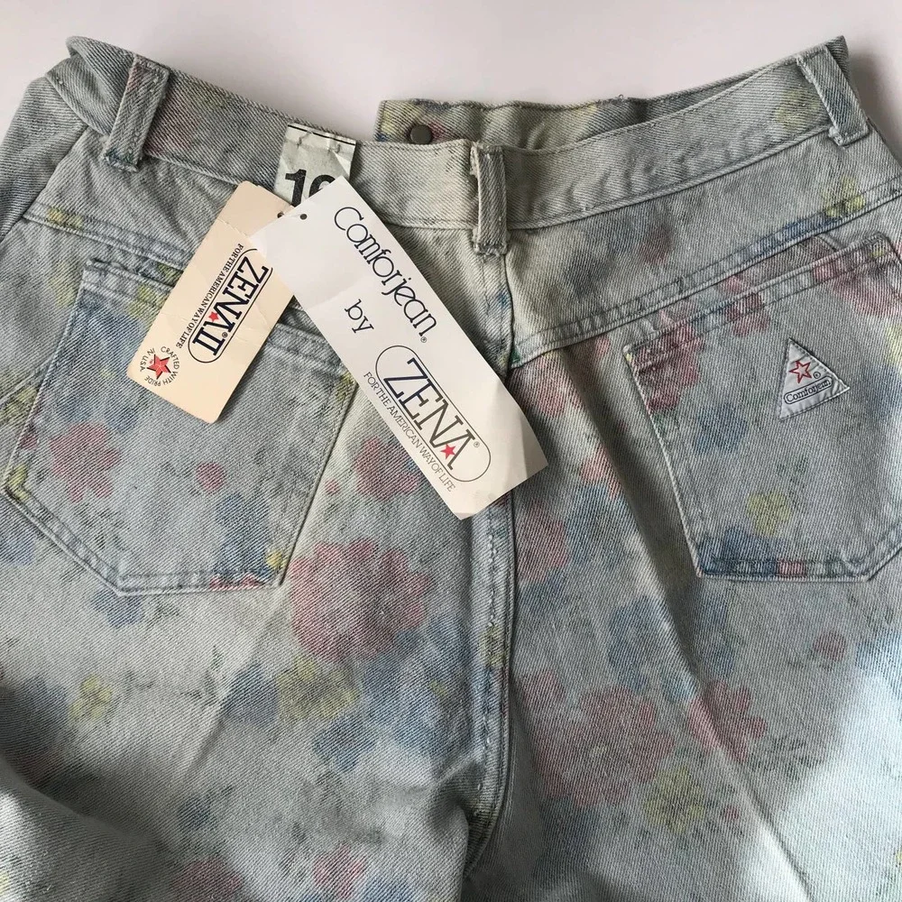 Vintage Cropped Floral high rise jeans - Picture 5 of 8